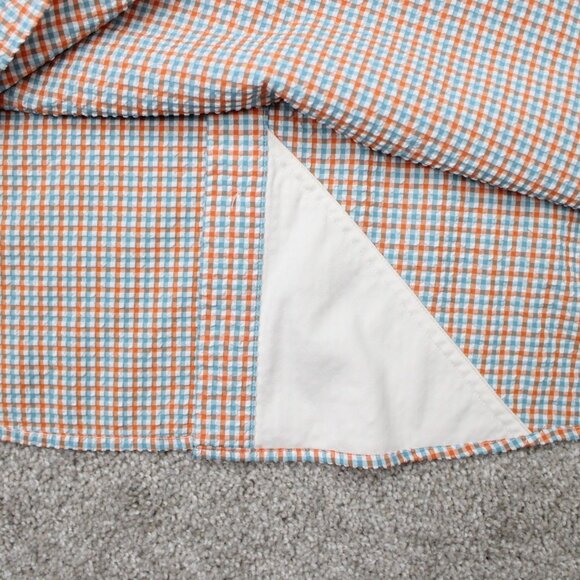 Orvis Seersucker Shirt Mens XL Orange/Blue Active Fit Poly/Nylon S/S Button Down - Picture 10 of 15